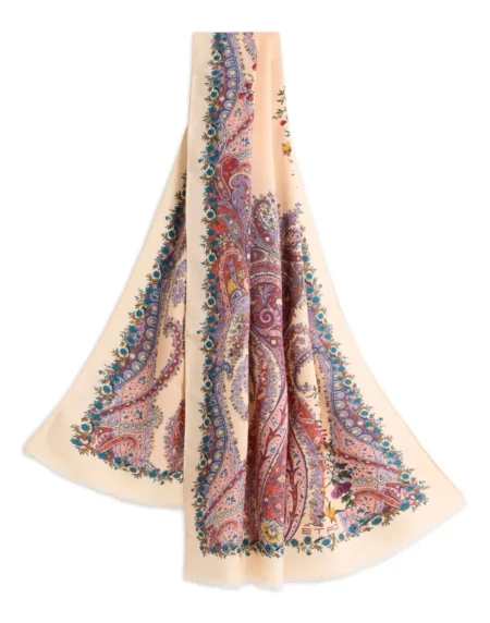 ETRO Paisley ve Çiçek Desenli İpek Fular / Eşarp