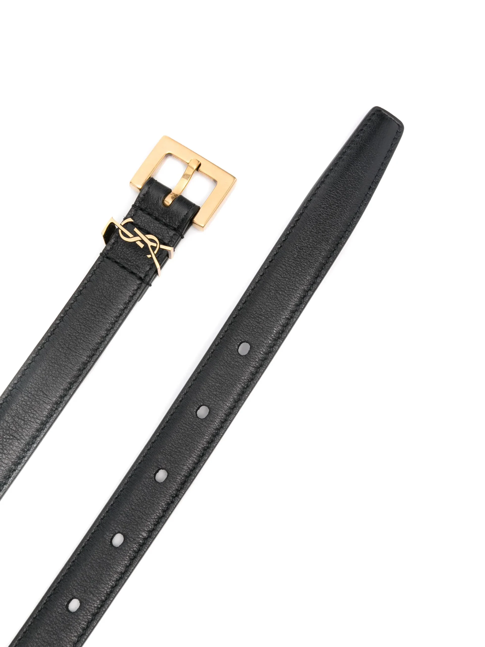 Saint Laurent Cassandre leather belt - Görsel 2