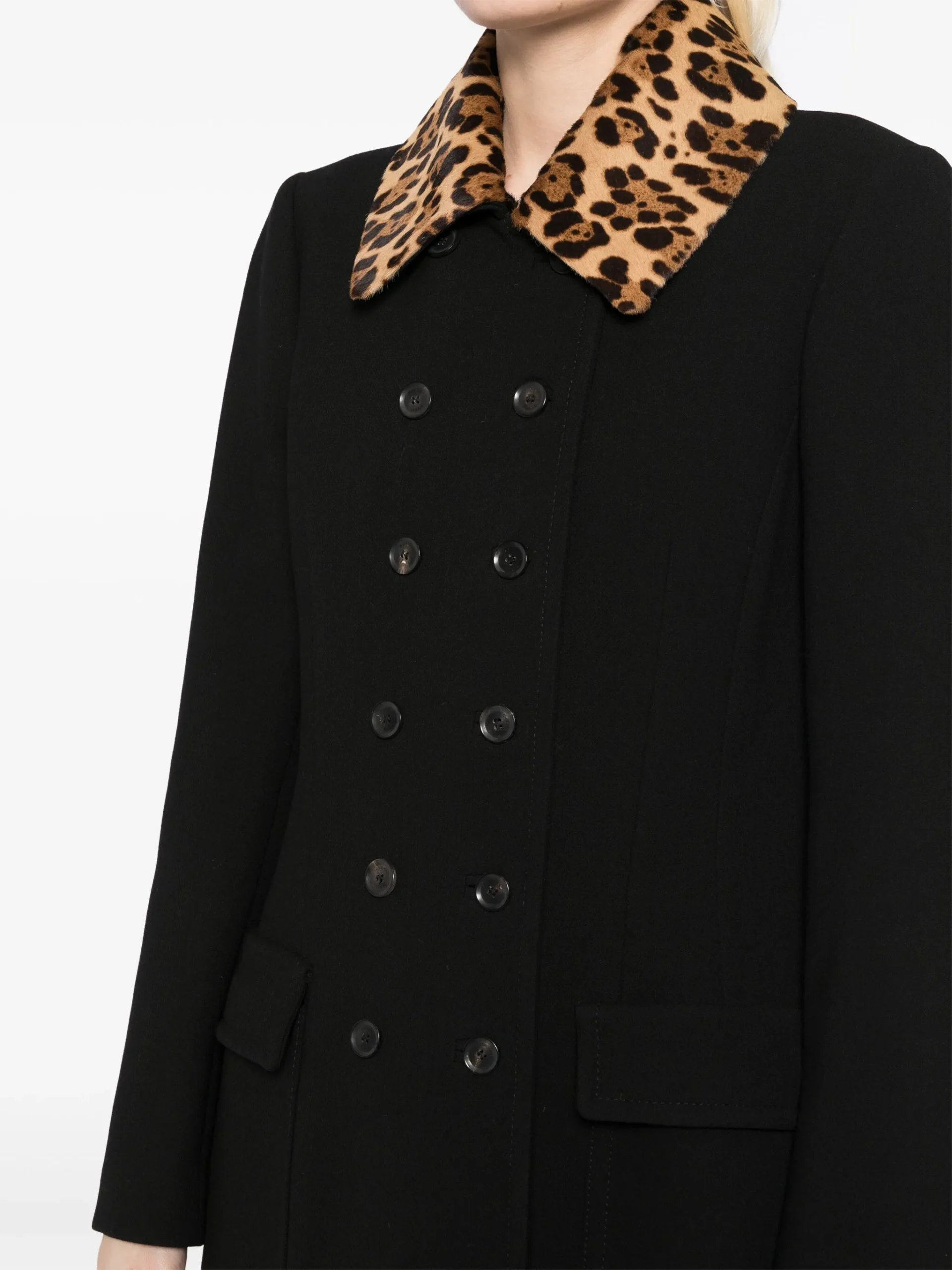 Gucci leopard-collar coat - Görsel 5