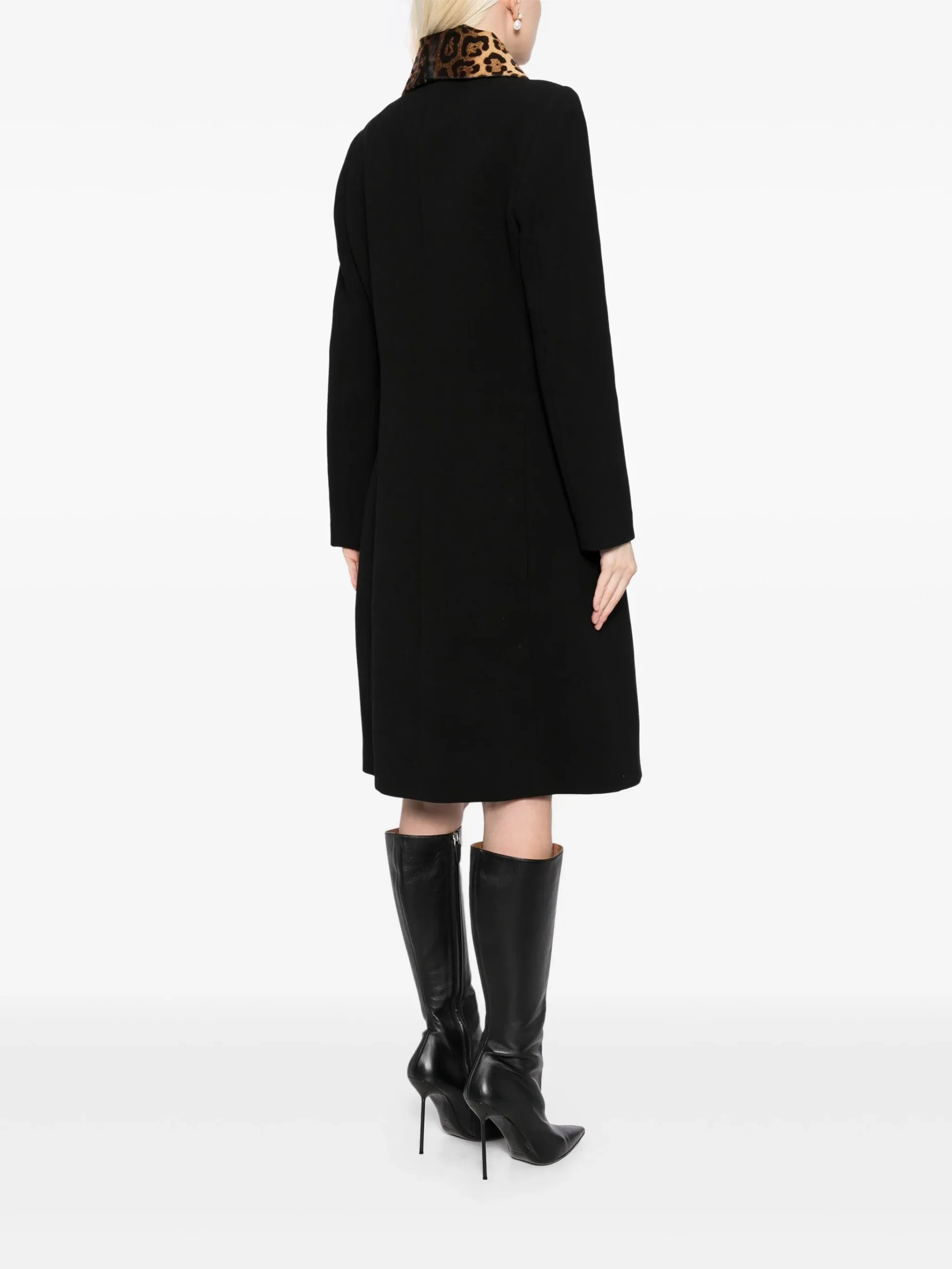 Gucci leopard-collar coat - Görsel 4