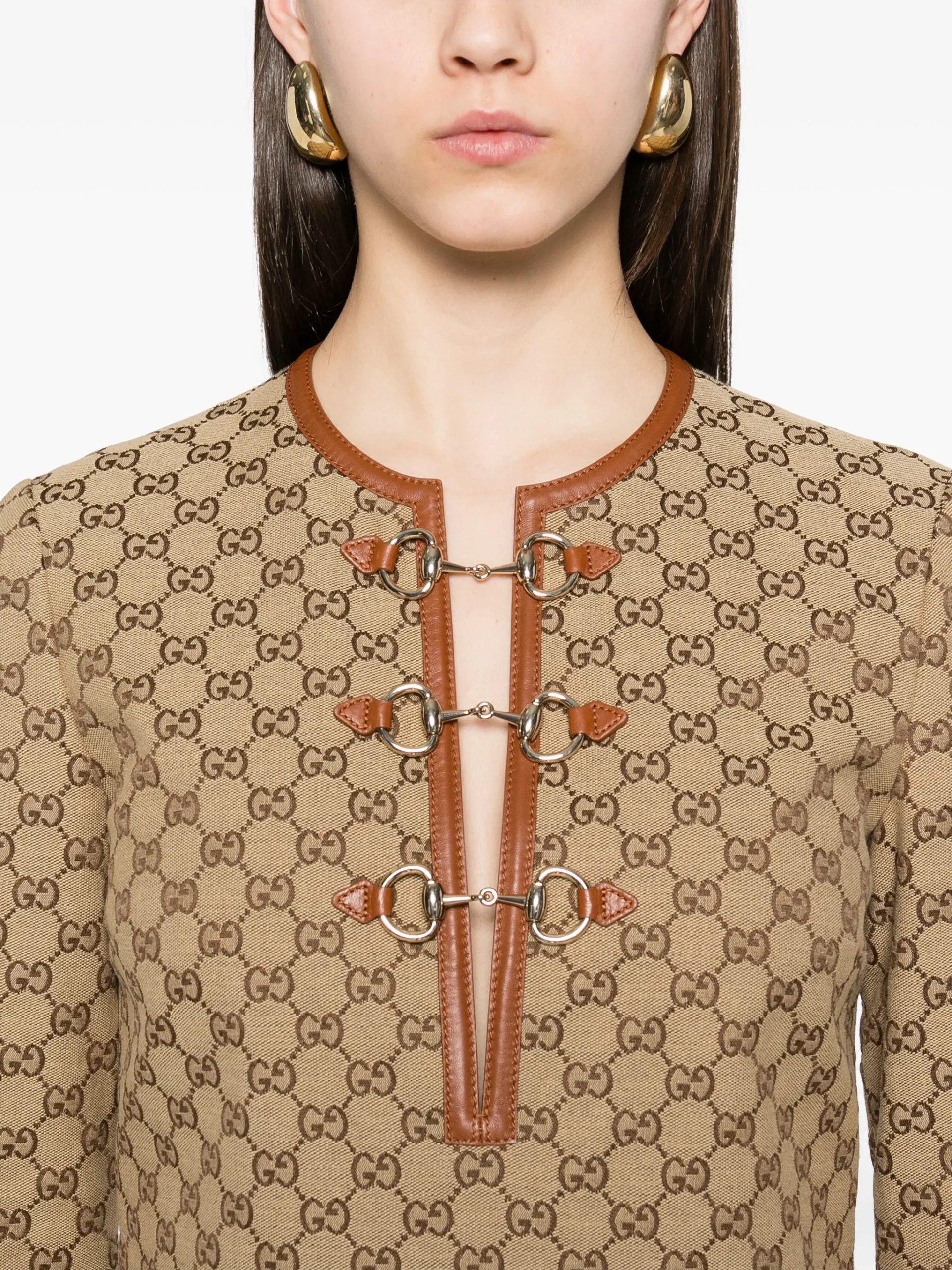 Gucci GG-canvas Horsebit-detail mini dress - Görsel 5