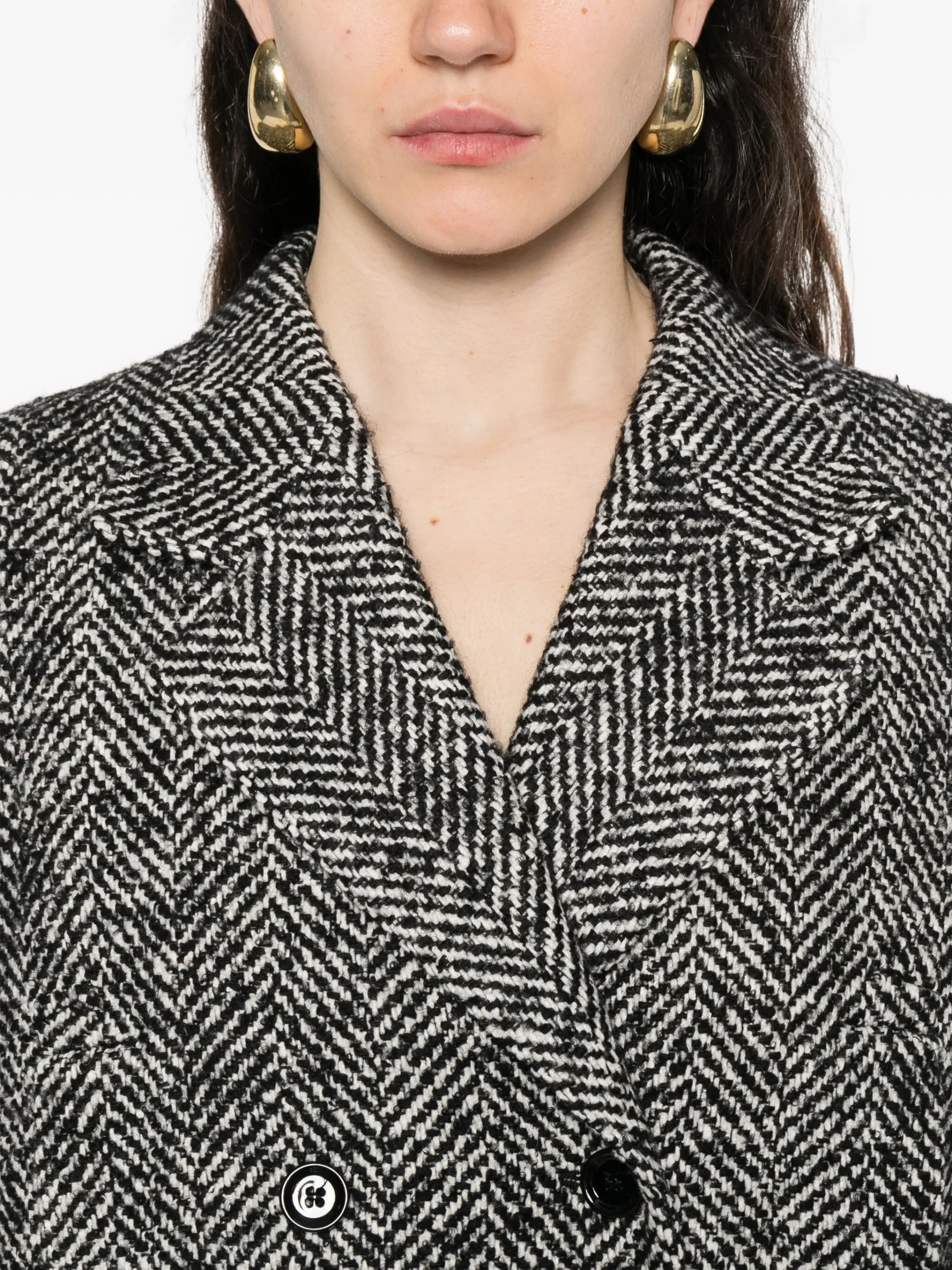 Dolce & Gabbana herringbone double-breasted coat - Görsel 5