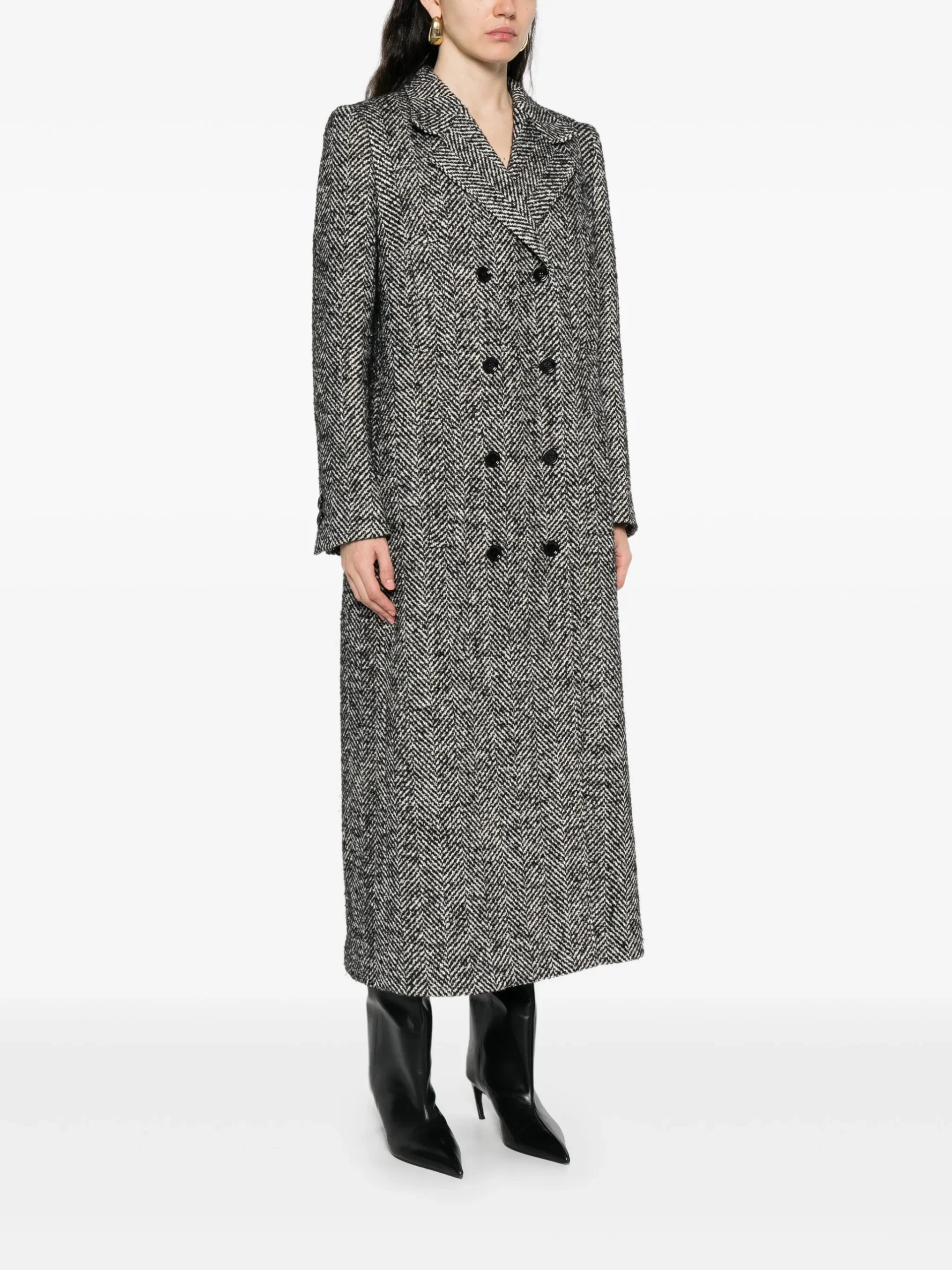 Dolce & Gabbana herringbone double-breasted coat - Görsel 3