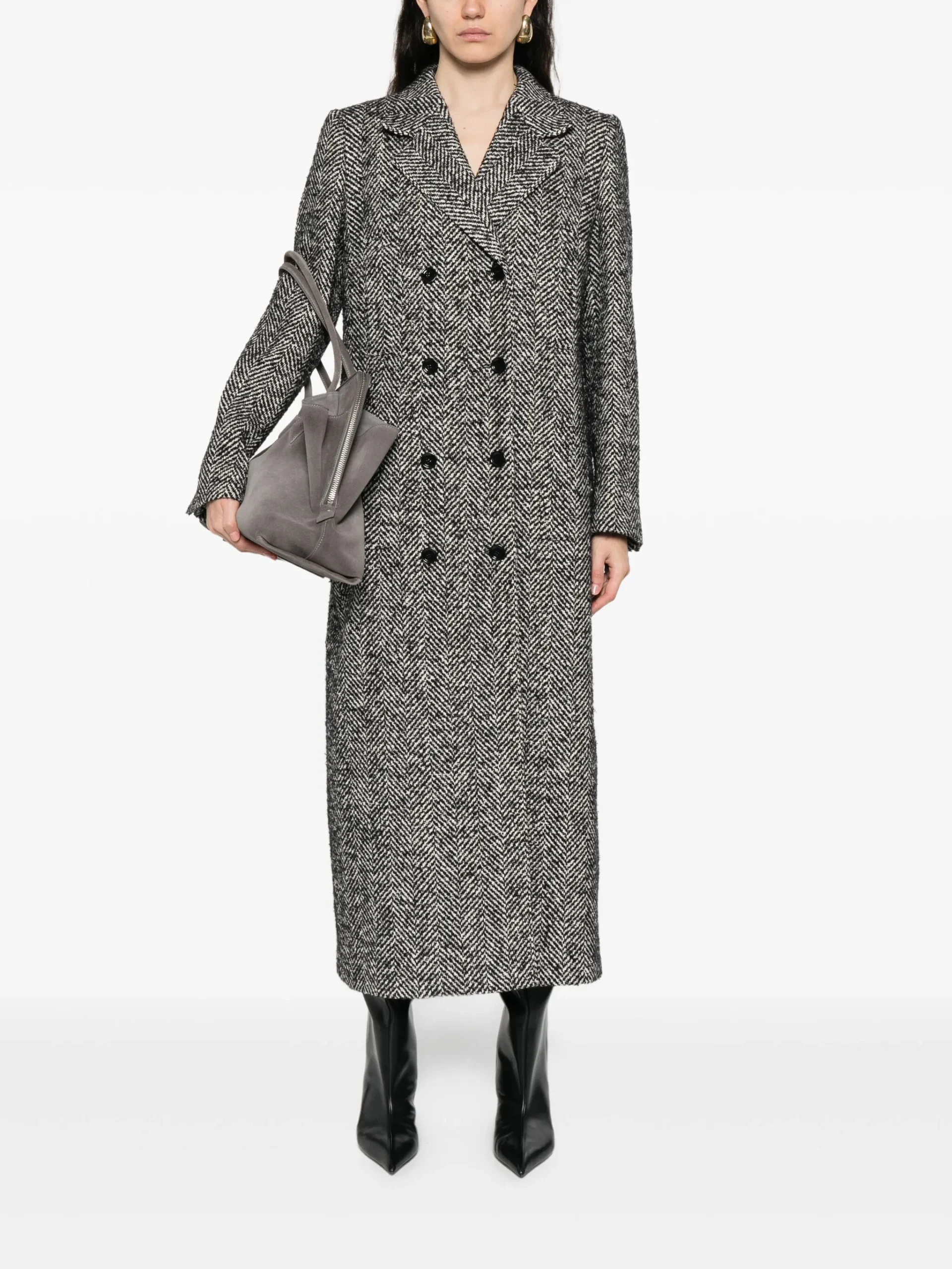 Dolce & Gabbana herringbone double-breasted coat - Görsel 2