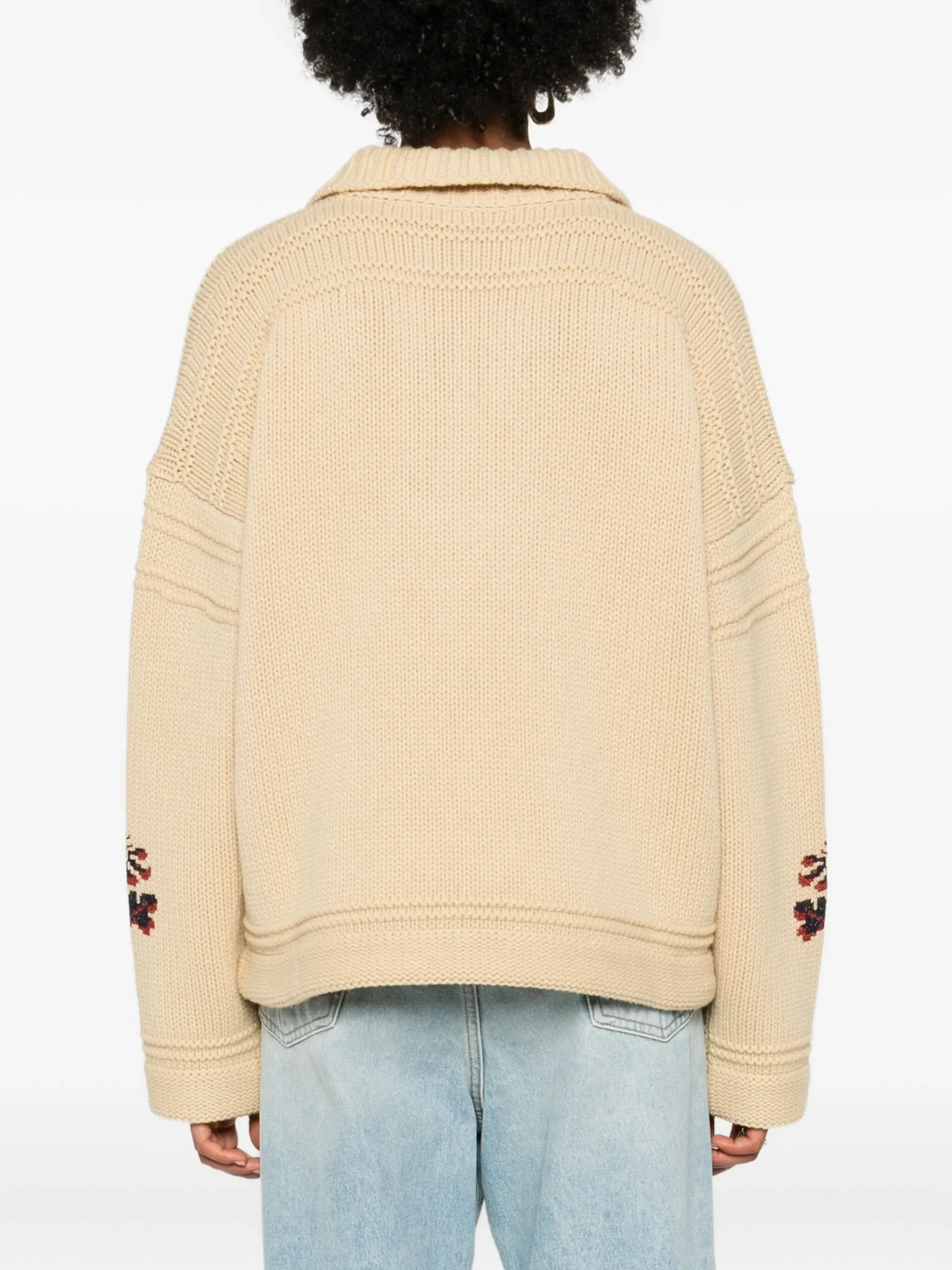 ETRO lace-up embroidered sweater - Görsel 4