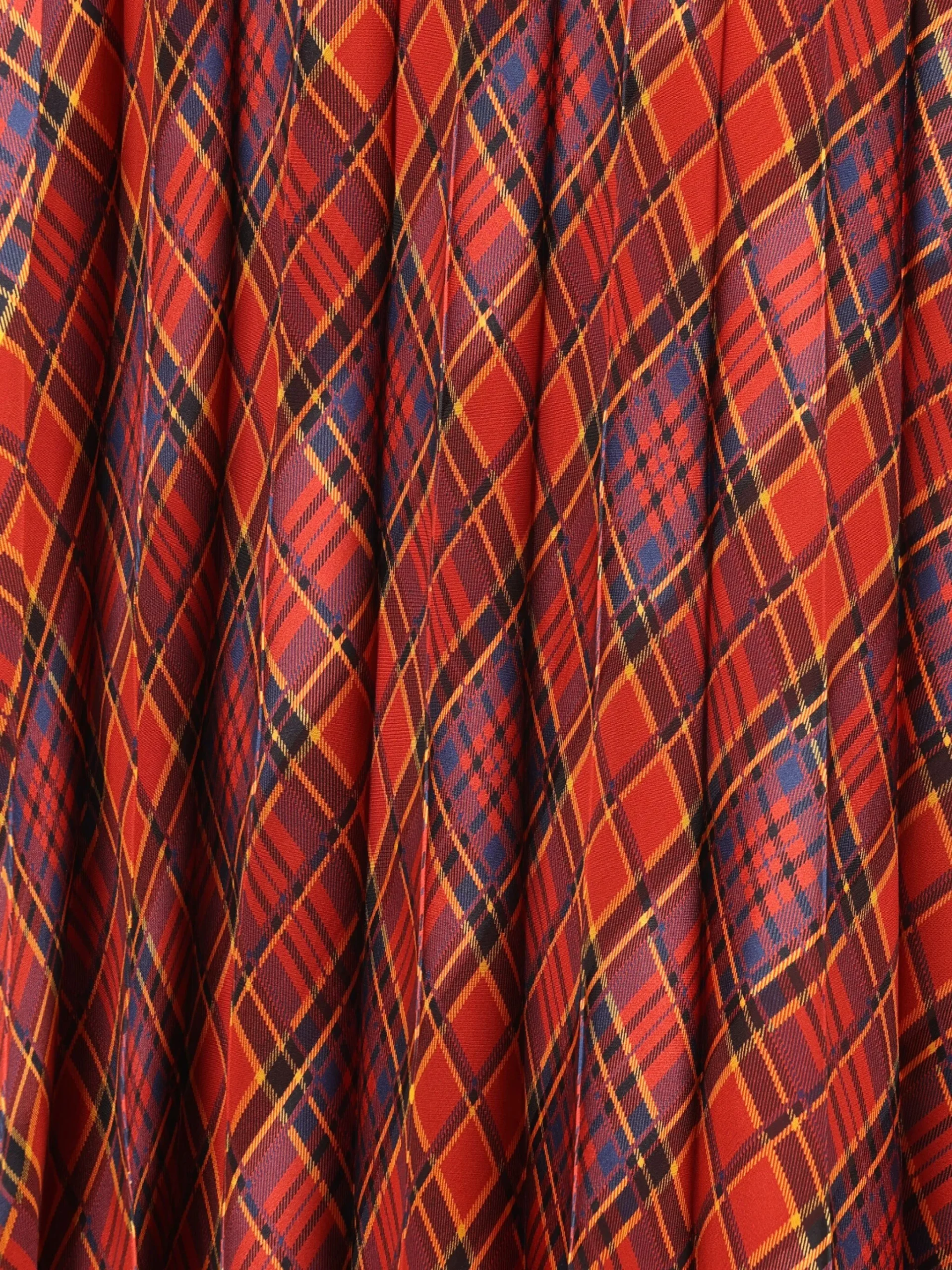 Saint Laurent pleated plaid-pattern skirt - Görsel 3