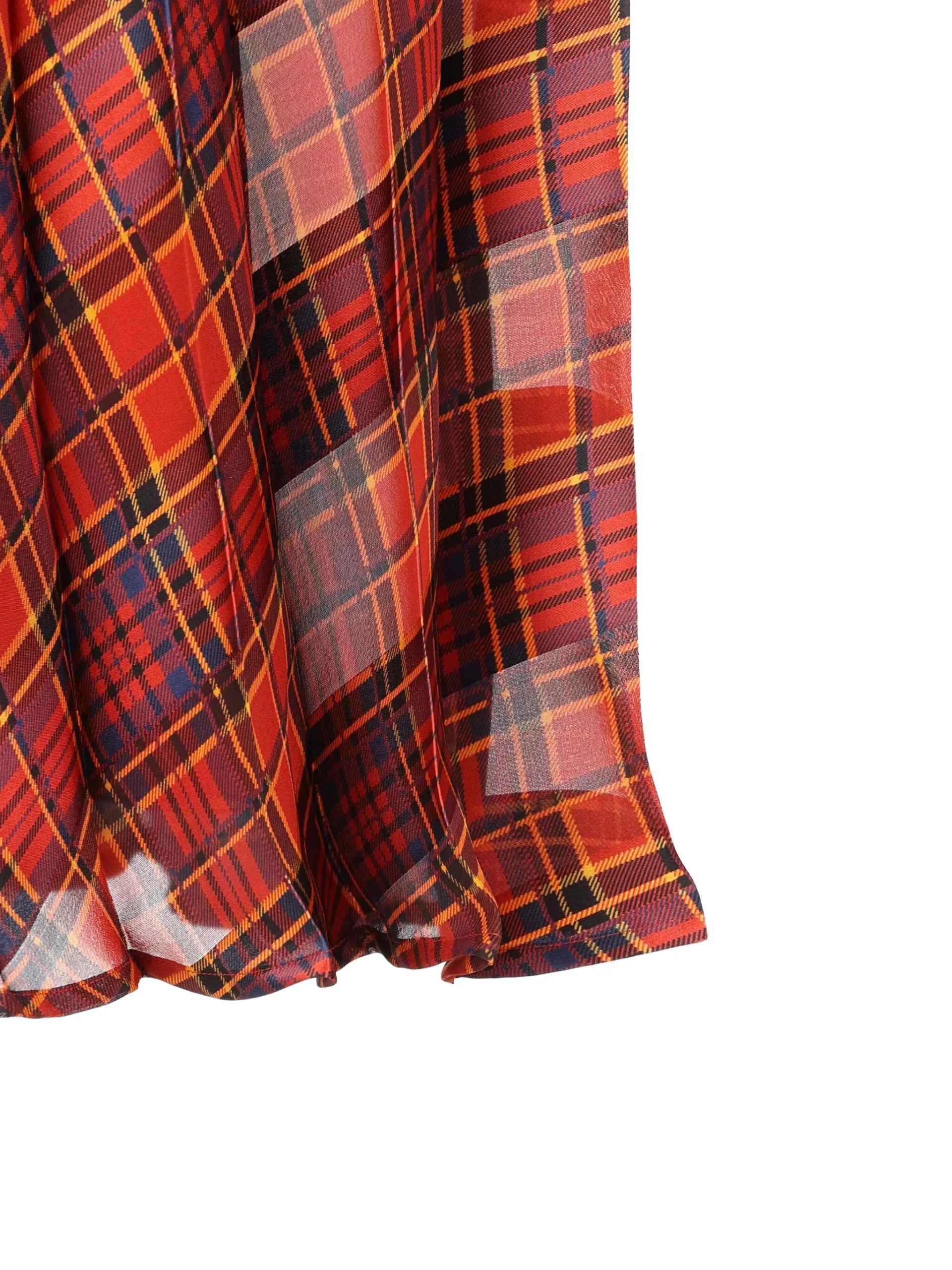 Saint Laurent pleated plaid-pattern skirt - Görsel 4