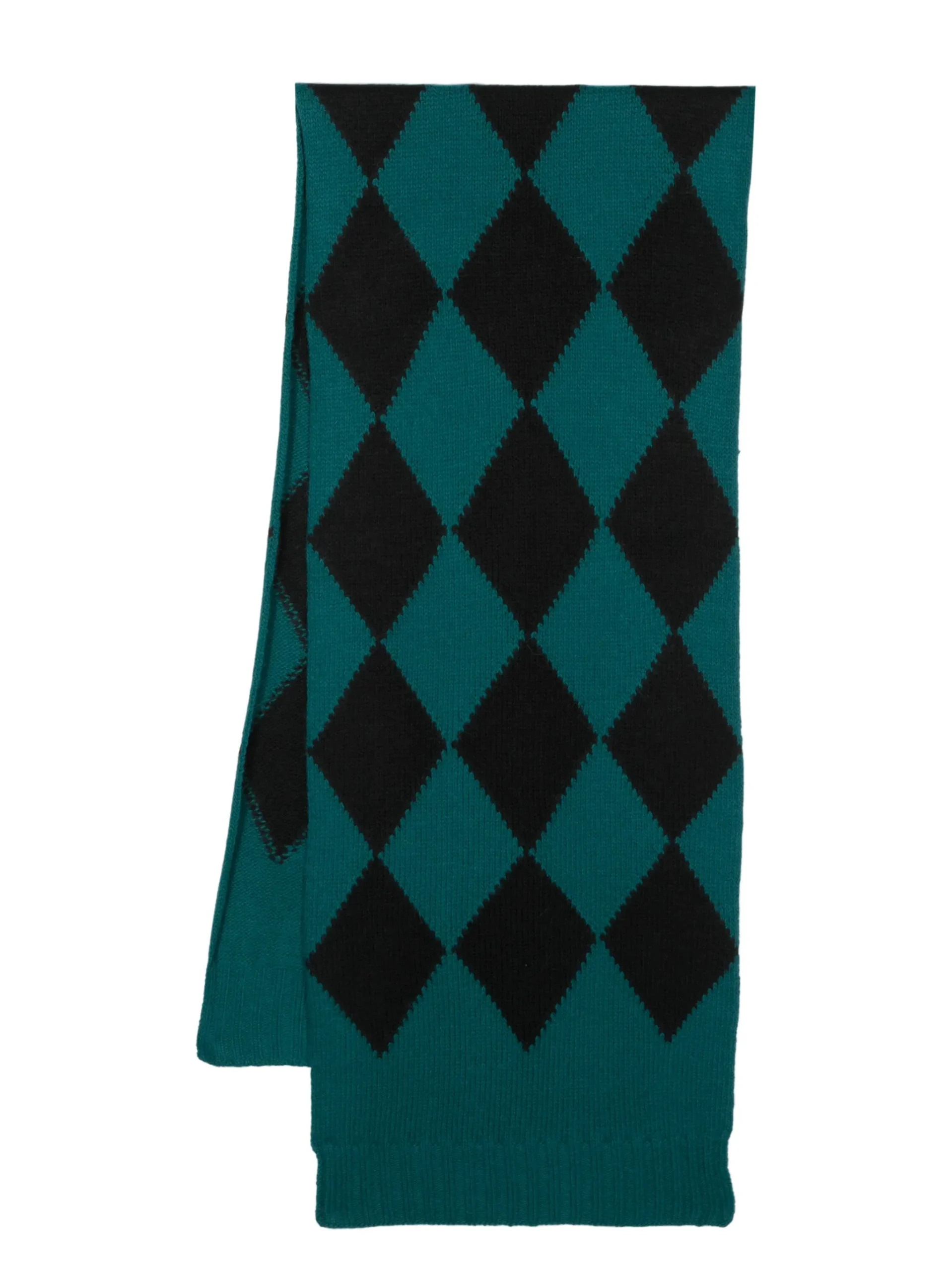 La DoubleJ argyle-pattern knitted scarf